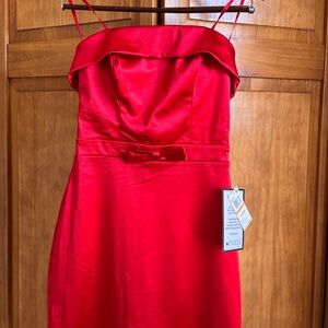 Macy's Vibrant Red Strapless Dress